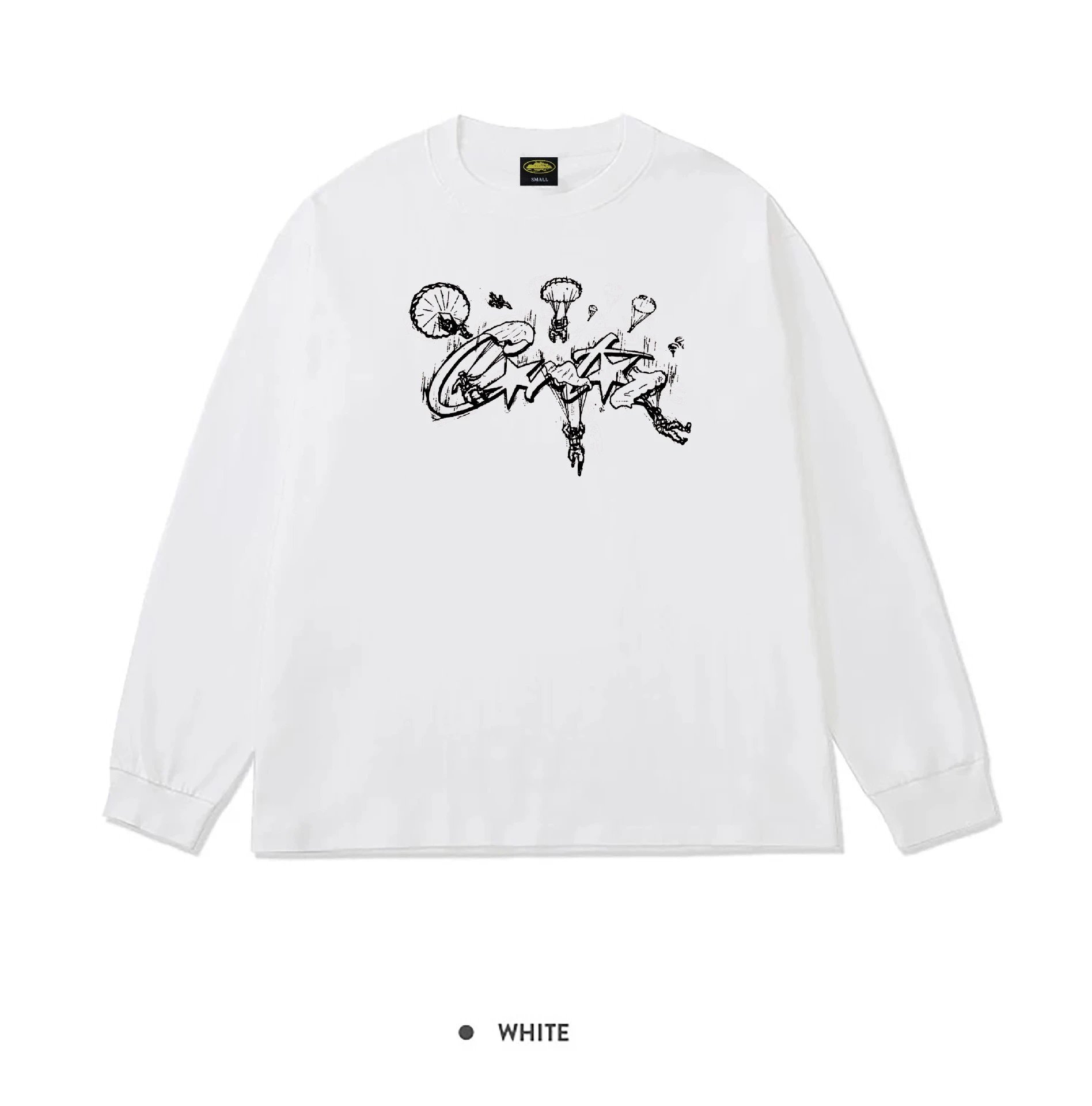 Corteiz CRTZ Paratrooper Graphic Long Sleeve White