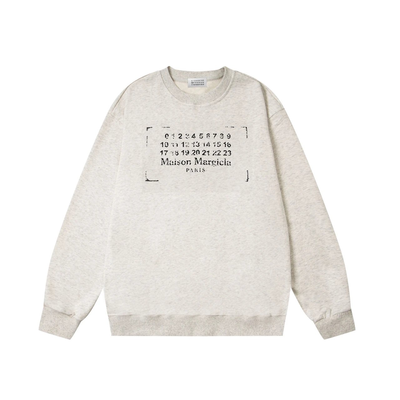 Maison Margiela Numbered Logo Crewneck Sweatshirt Gray Hoodie - 10