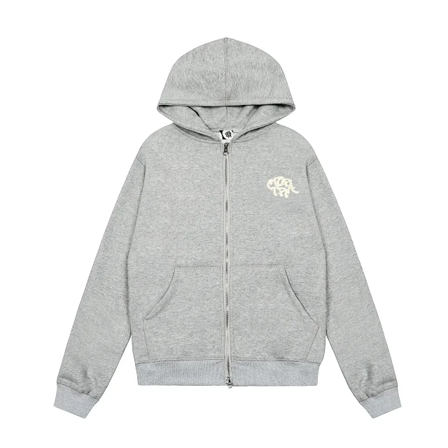 Unbranded Hoodies & Sweatshirts Zip-Up Hooded Sweatshirt with Chest Graphic product detail image 5
