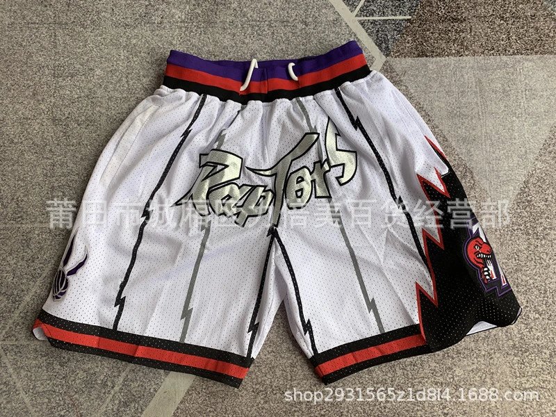 Just Don x Mitchell & Ness Toronto Raptors NBA Shorts White Pinstripe