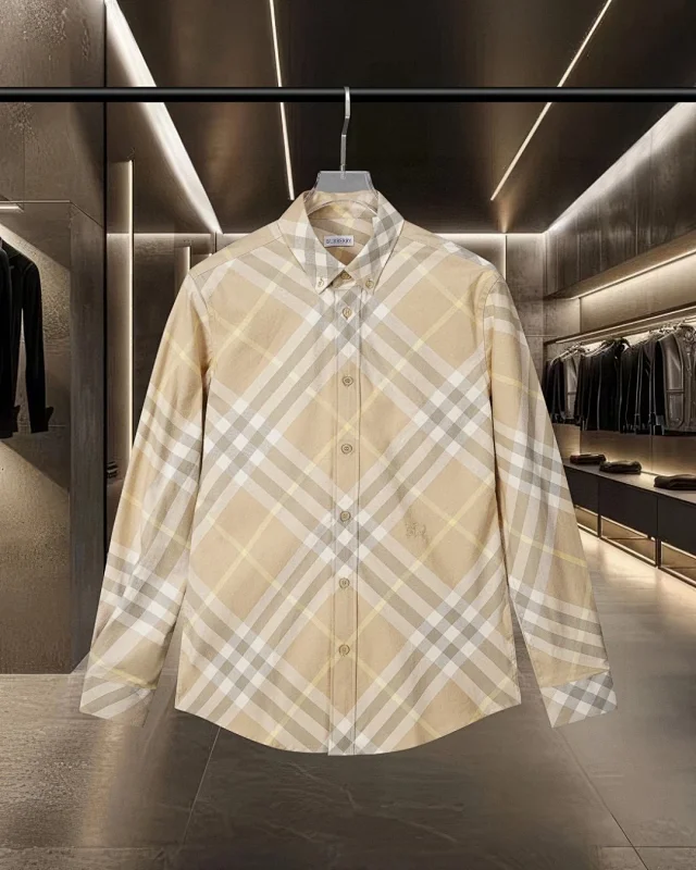 Burberry Shirts Long-sleeve plaid button-up shirt product detail image 7