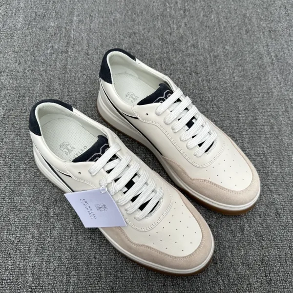 Design Brunello Cucinelli White Leather Sneakers - 9