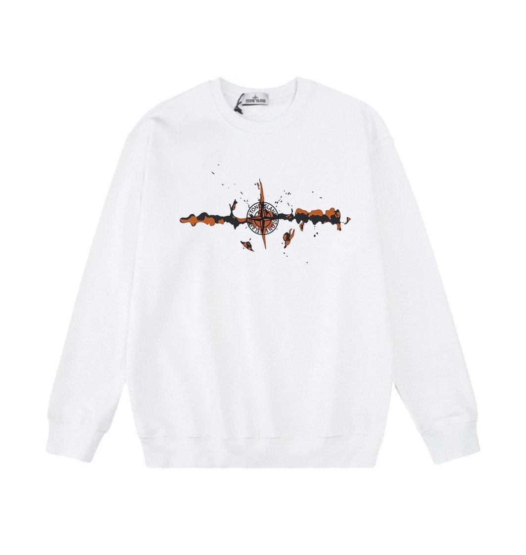 Stone Island Paint Splatter Sweatshirt White
