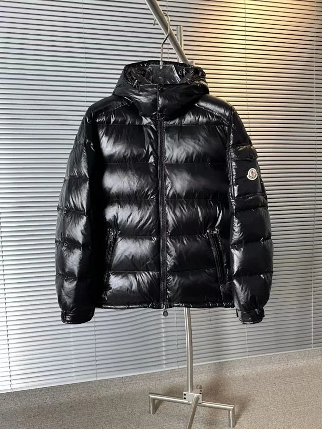 Moncler Down Jackets Hooded glossy quilted puffer jacket product detail image 4