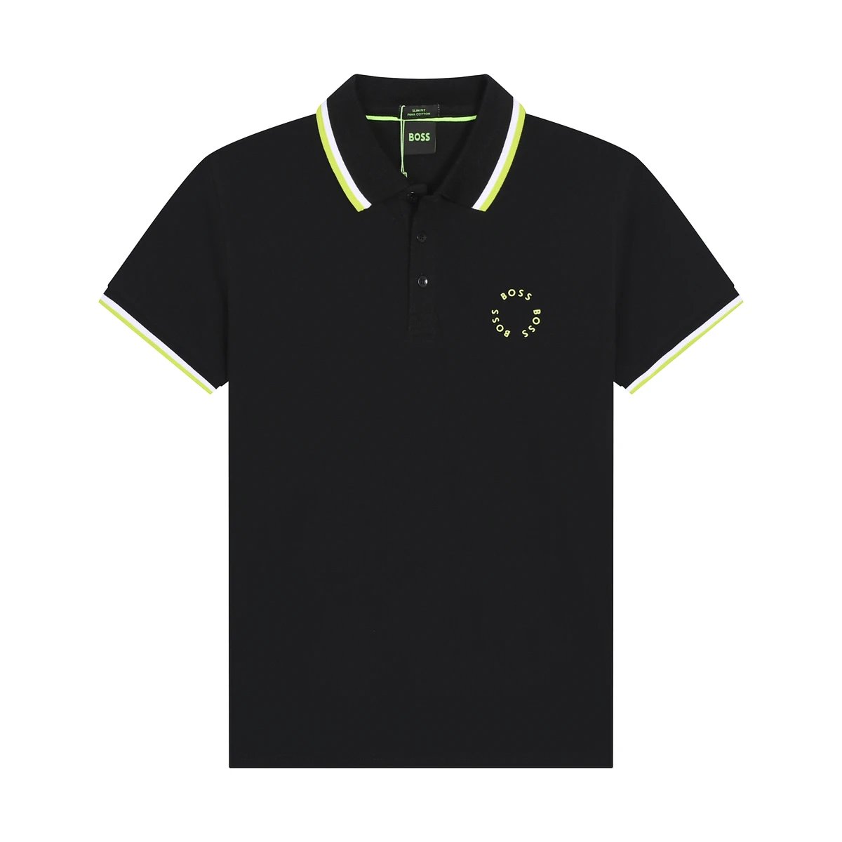 Hugo Boss Paddy Curved Polo Black Yellow