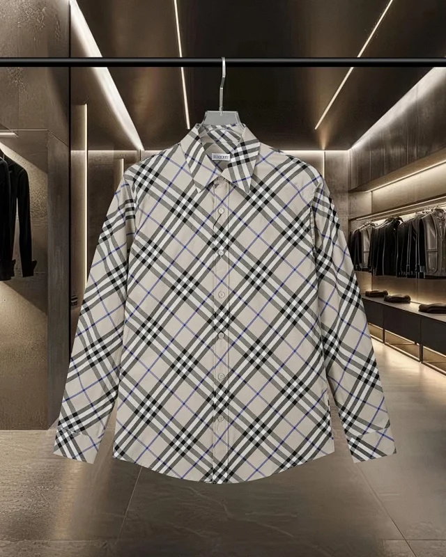 Burberry Shirts Long-sleeve plaid button-up shirt product detail image 6