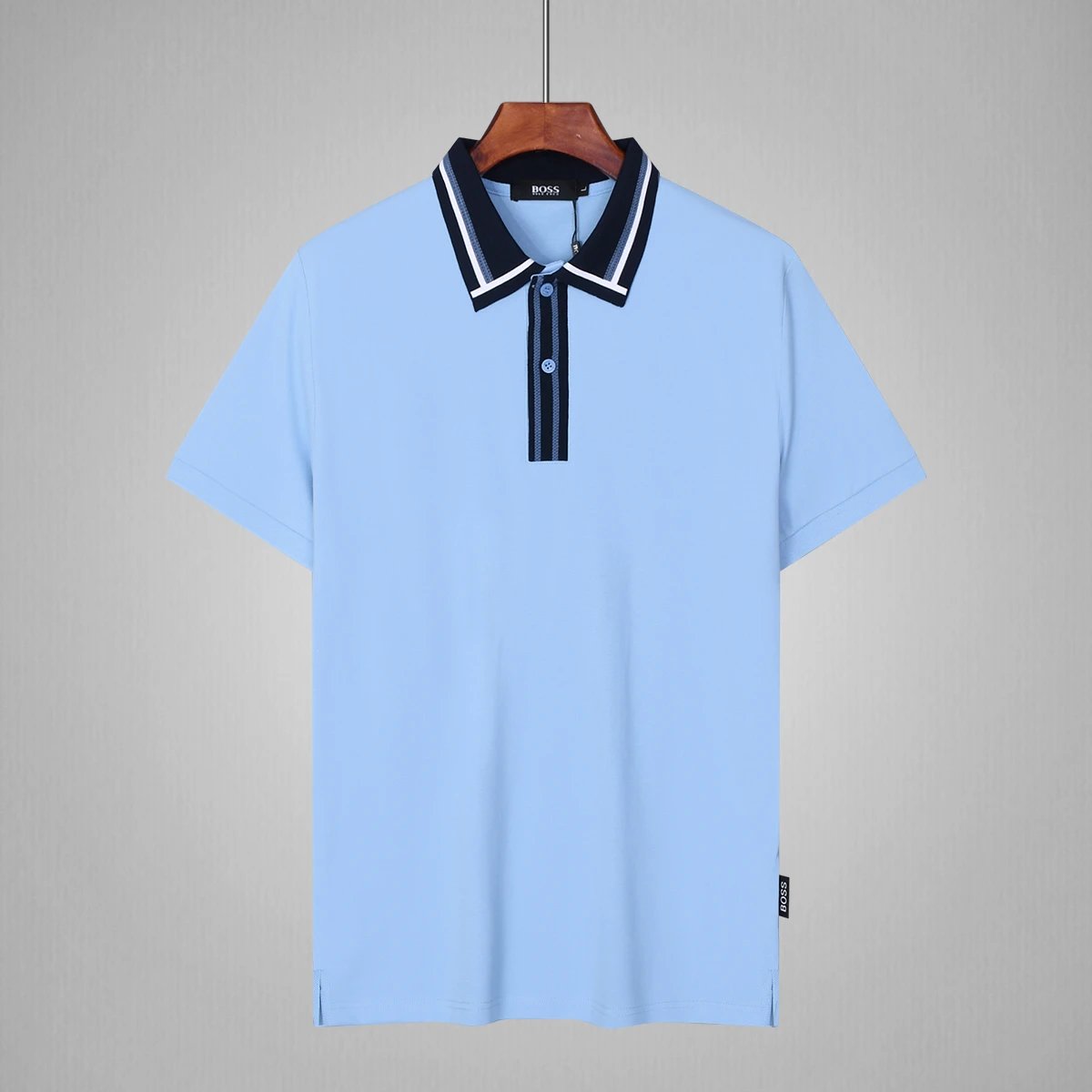 Hugo Boss Polo Light Blue Contrast Collar