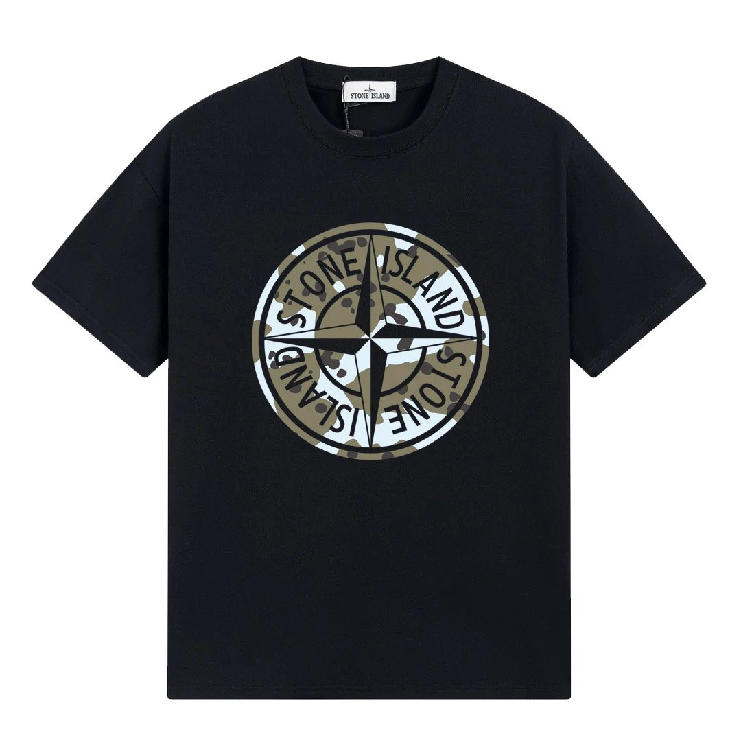 Stone Island Camo Compass Tee Black