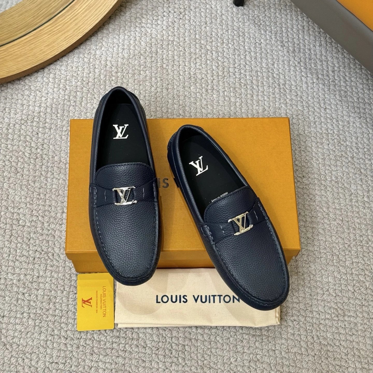 Louis Vuitton Hockenheim Moccasin Navy Silver LV