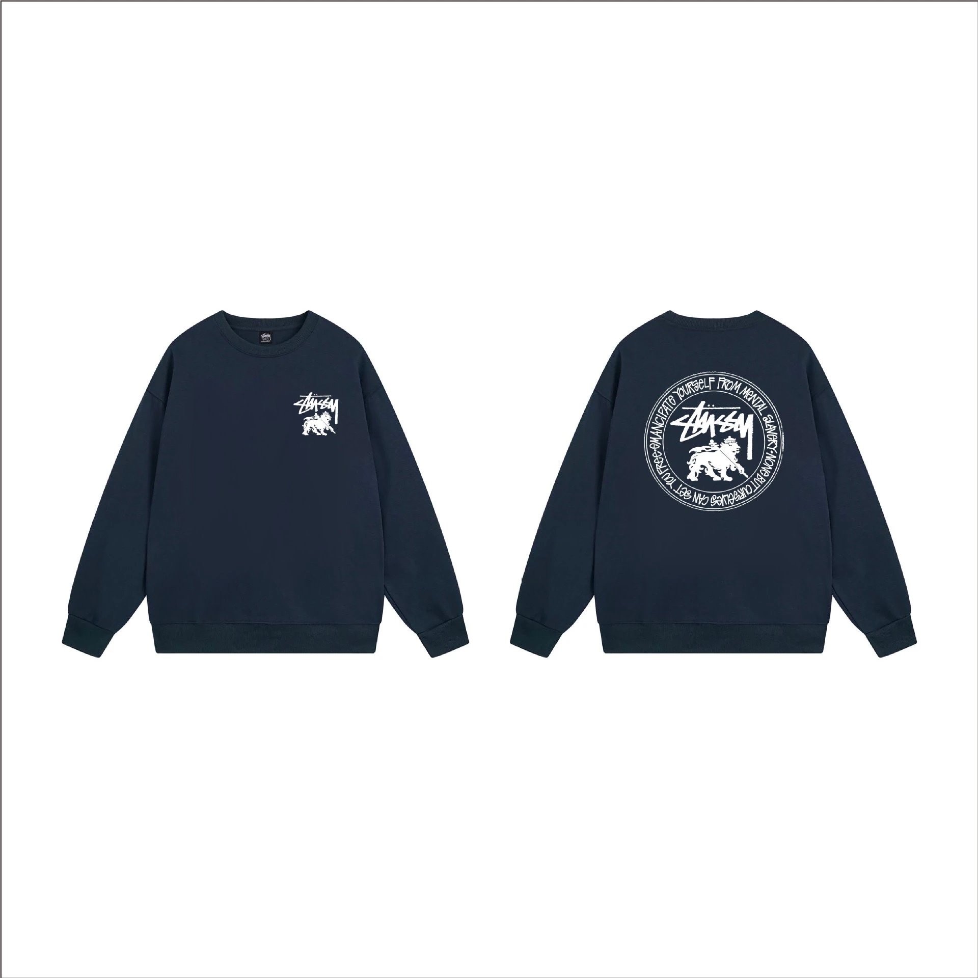 Stussy Lion Crewneck Sweatshirt Navy