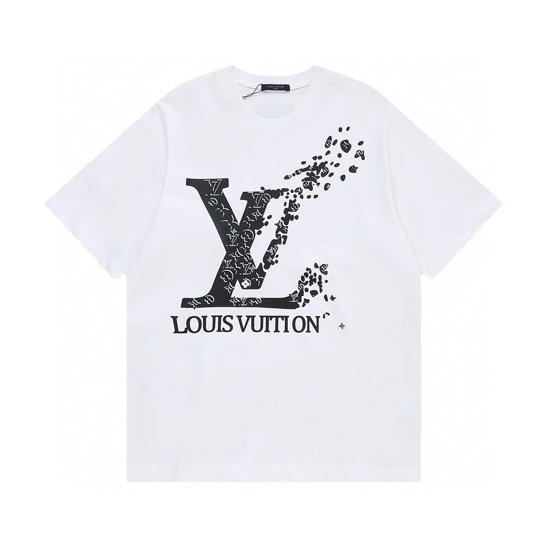 Louis Vuitton Exploding Monogram Logo Tee White