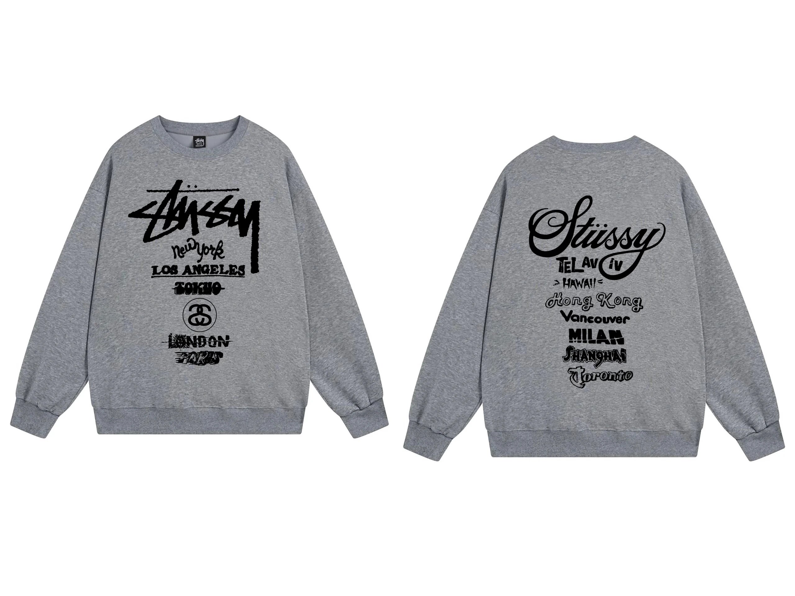 Stussy City List Sweatshirt Grey