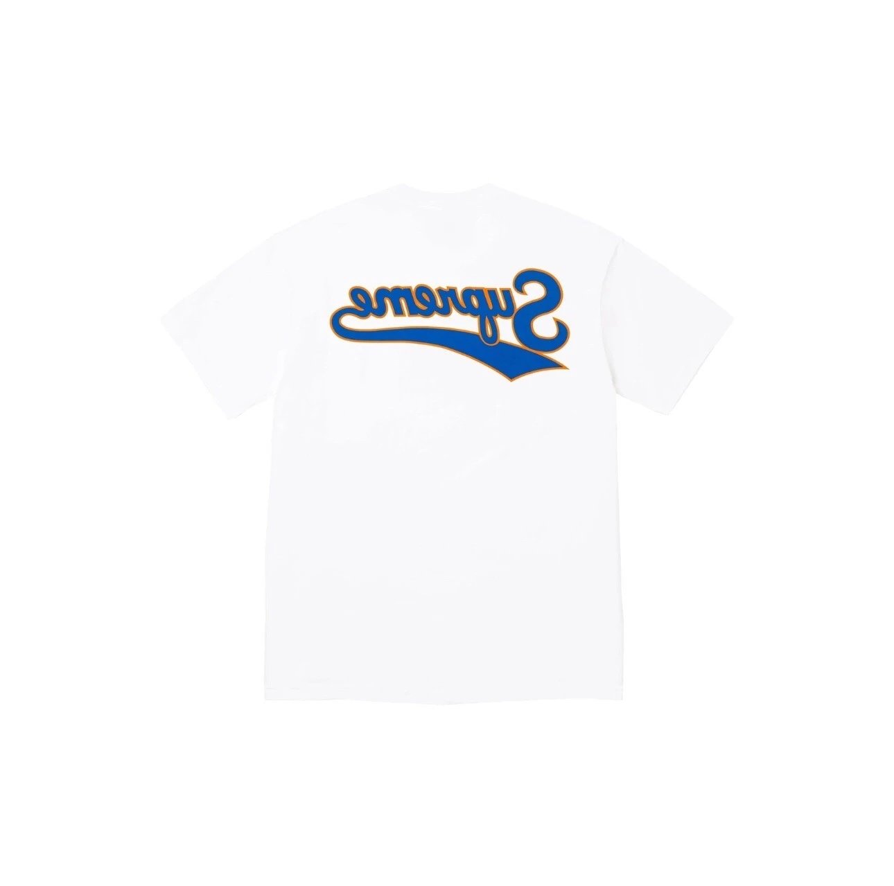 Supreme Script Logo Tee White Blue