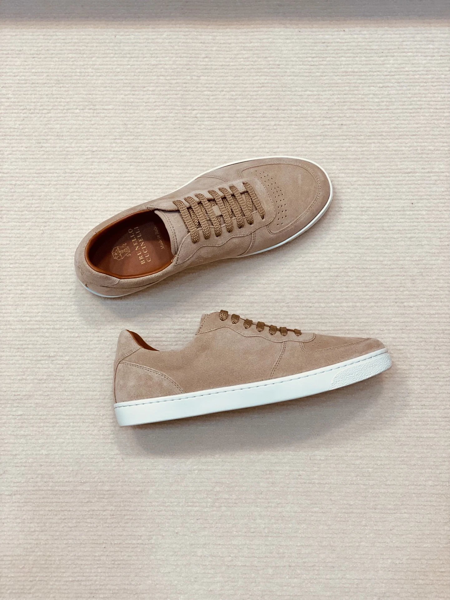 Brunello Cucinelli Suede Low Top Sneaker Sand Beige
