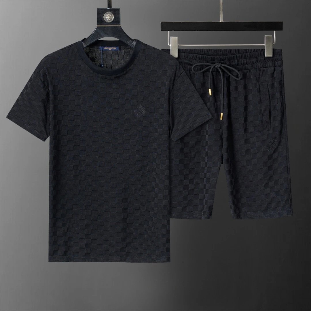 Louis Vuitton Damier Checkered Short Set Navy
