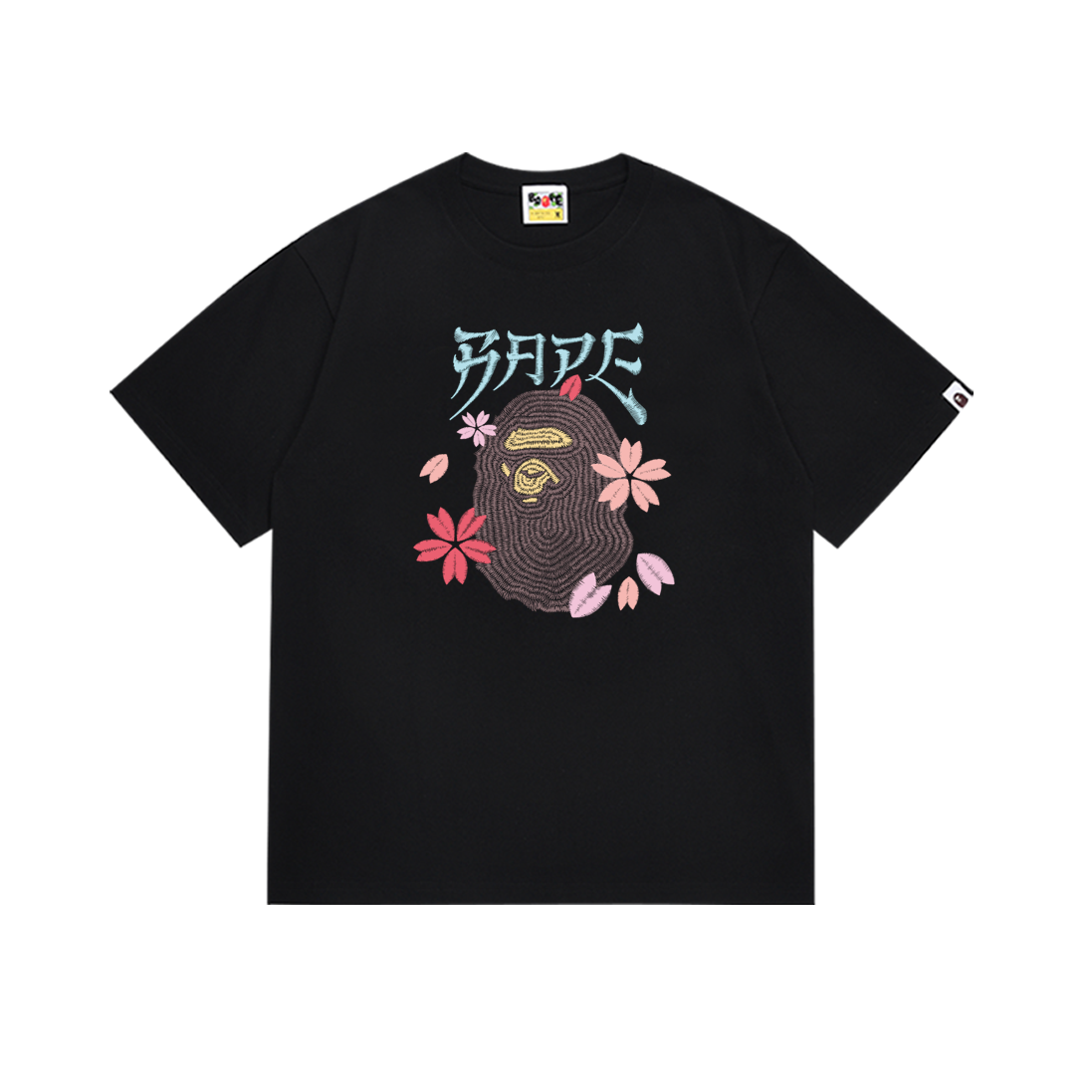 BAPE Sakura Ape Head Crystal Graphic Tee Black