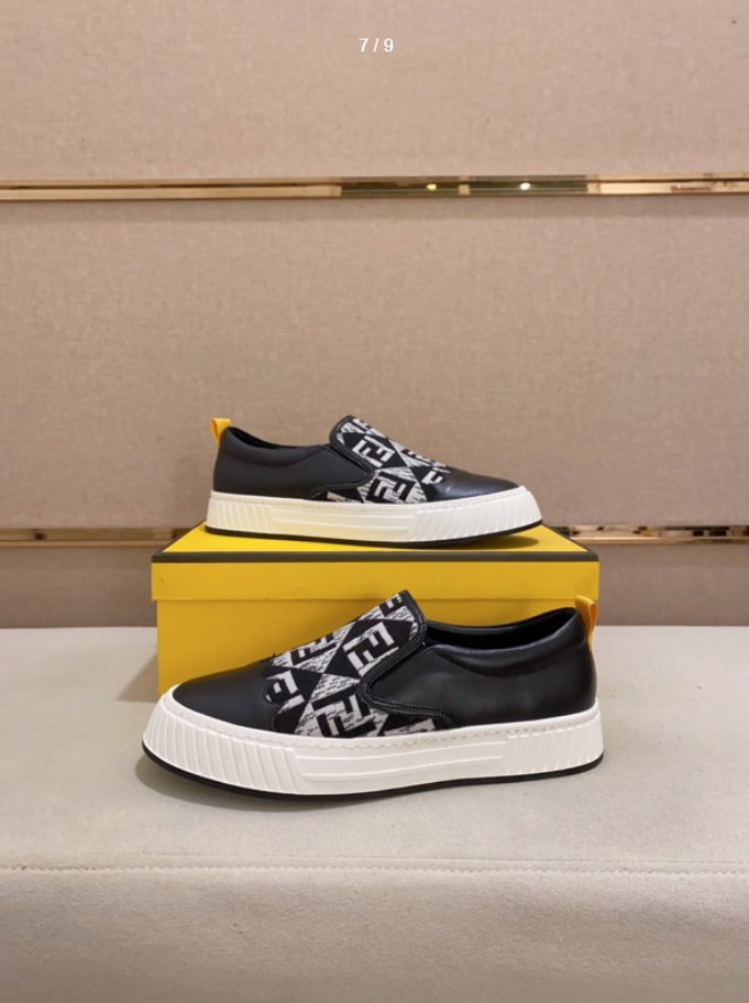 Fendi Slip-On Sneakers Black White