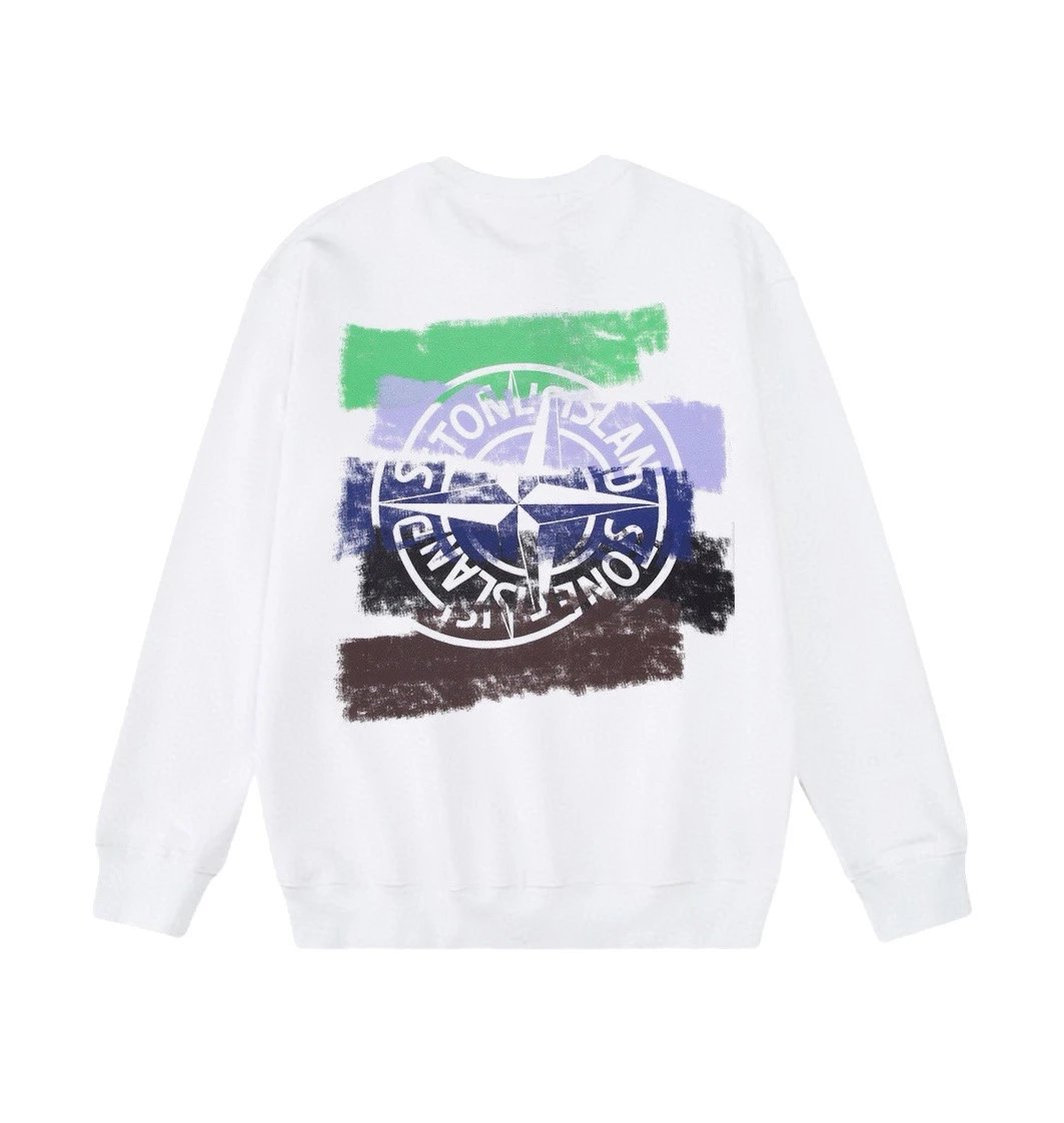 Stone Island Eclipse Print Crewneck Sweatshirt White - 13