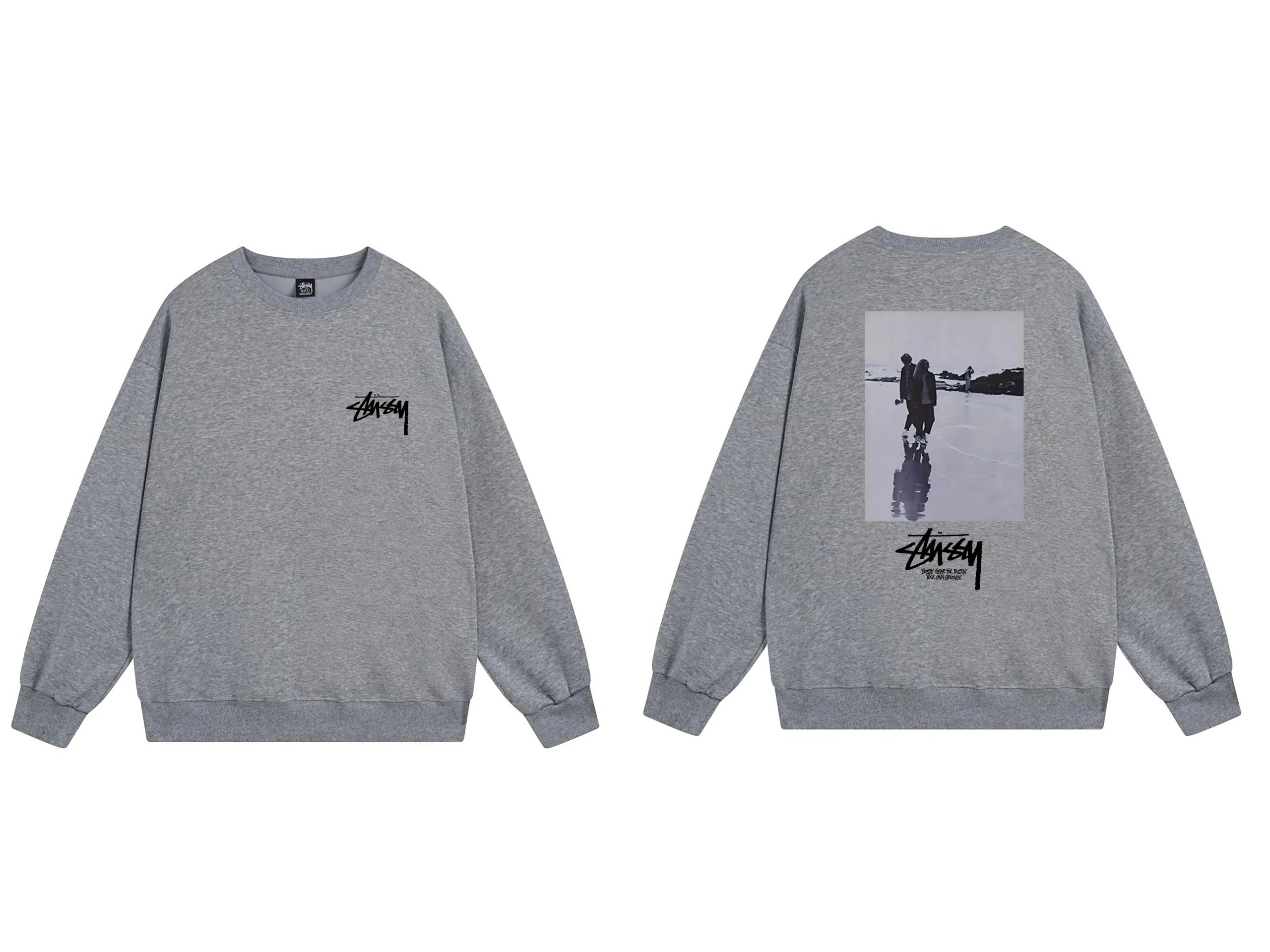 Stussy Photo Graphic Crewneck Sweatshirt Grey
