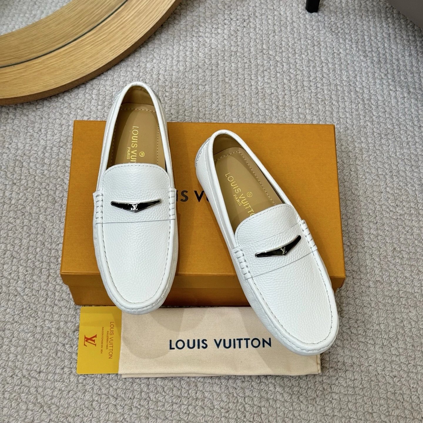 Louis Vuitton Gloria Flat Loafer White Leather