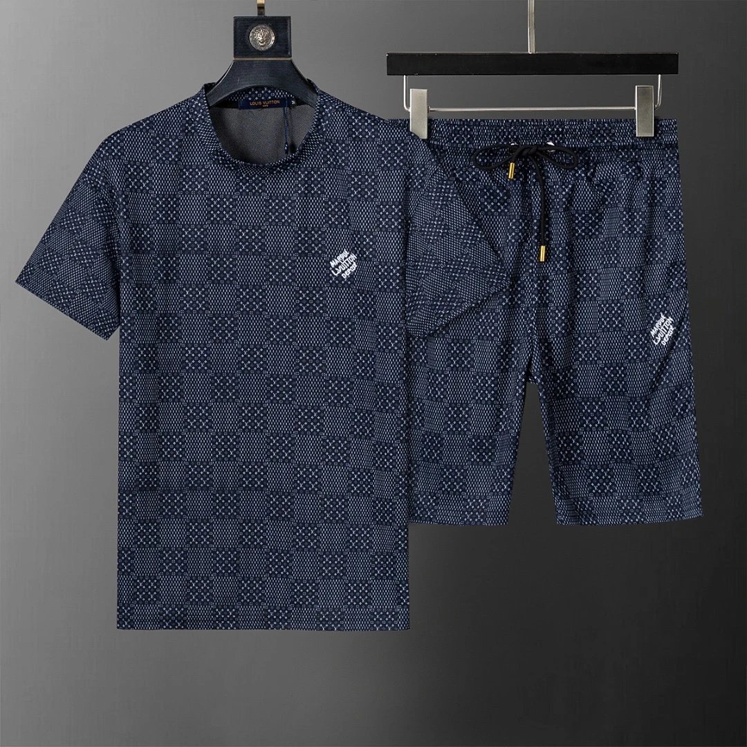 Louis Vuitton Damier Dot Short Set Navy