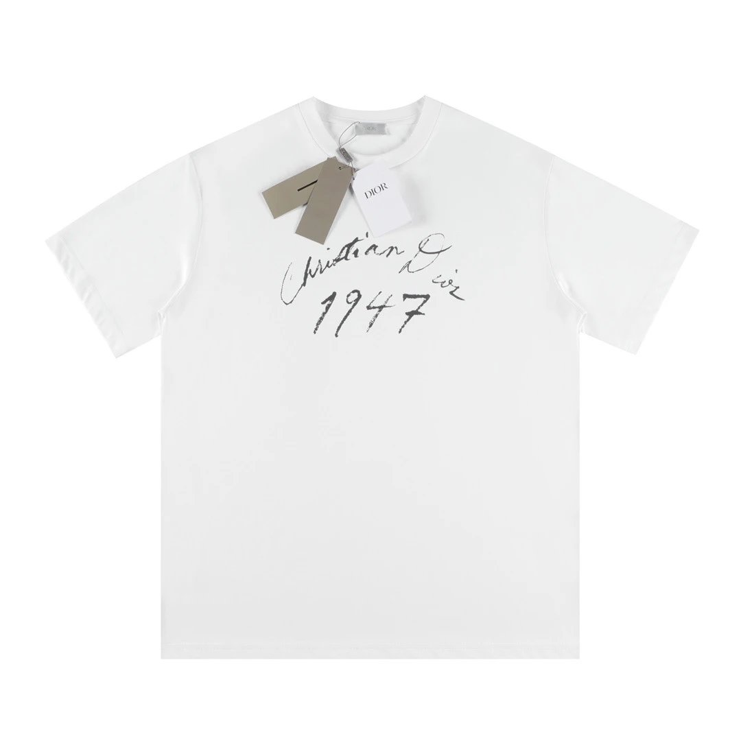 Christian Dior 1947 Handwritten Script Tee White Black