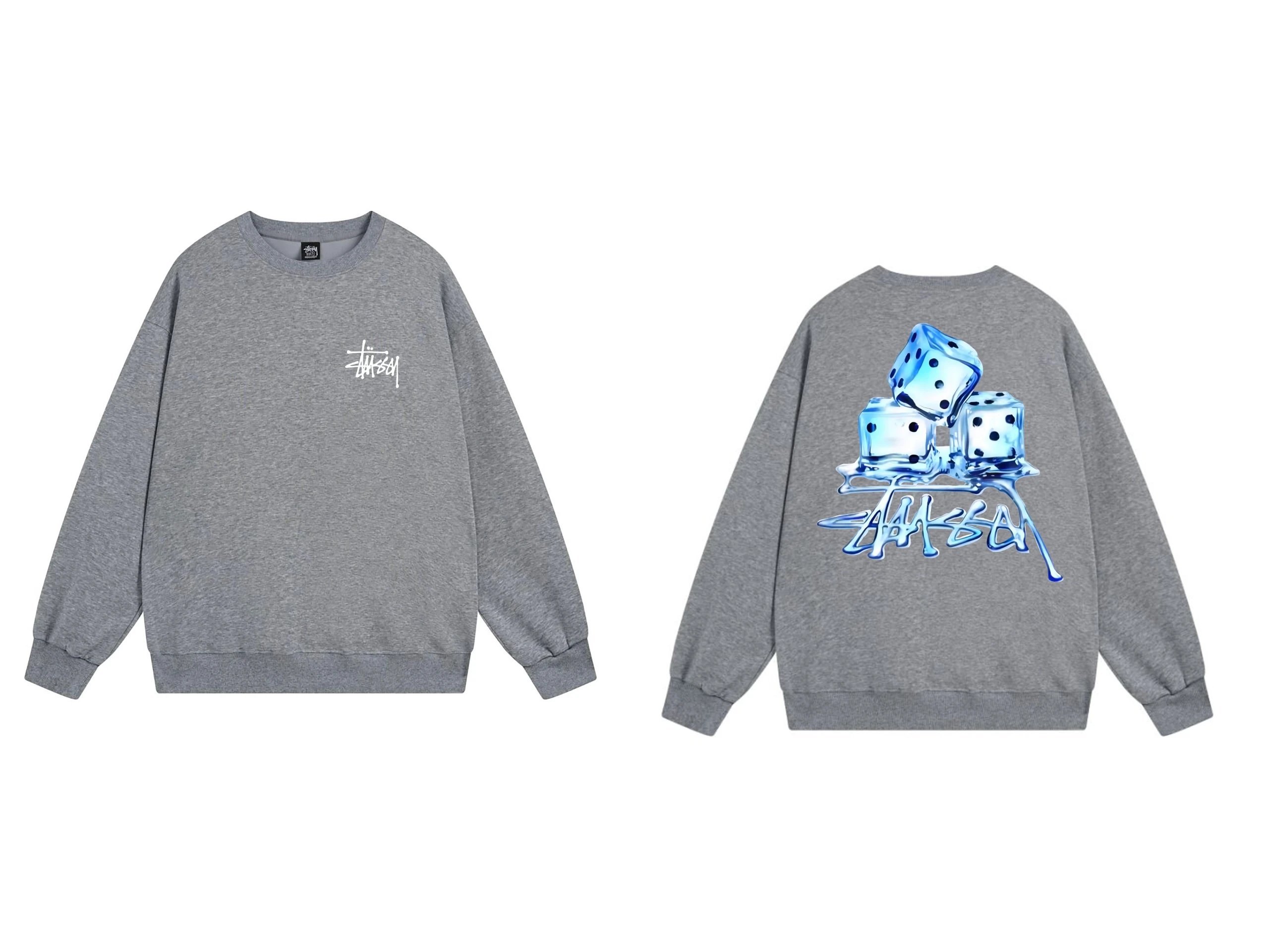 Stussy Ice Dice Crewneck Heather Grey