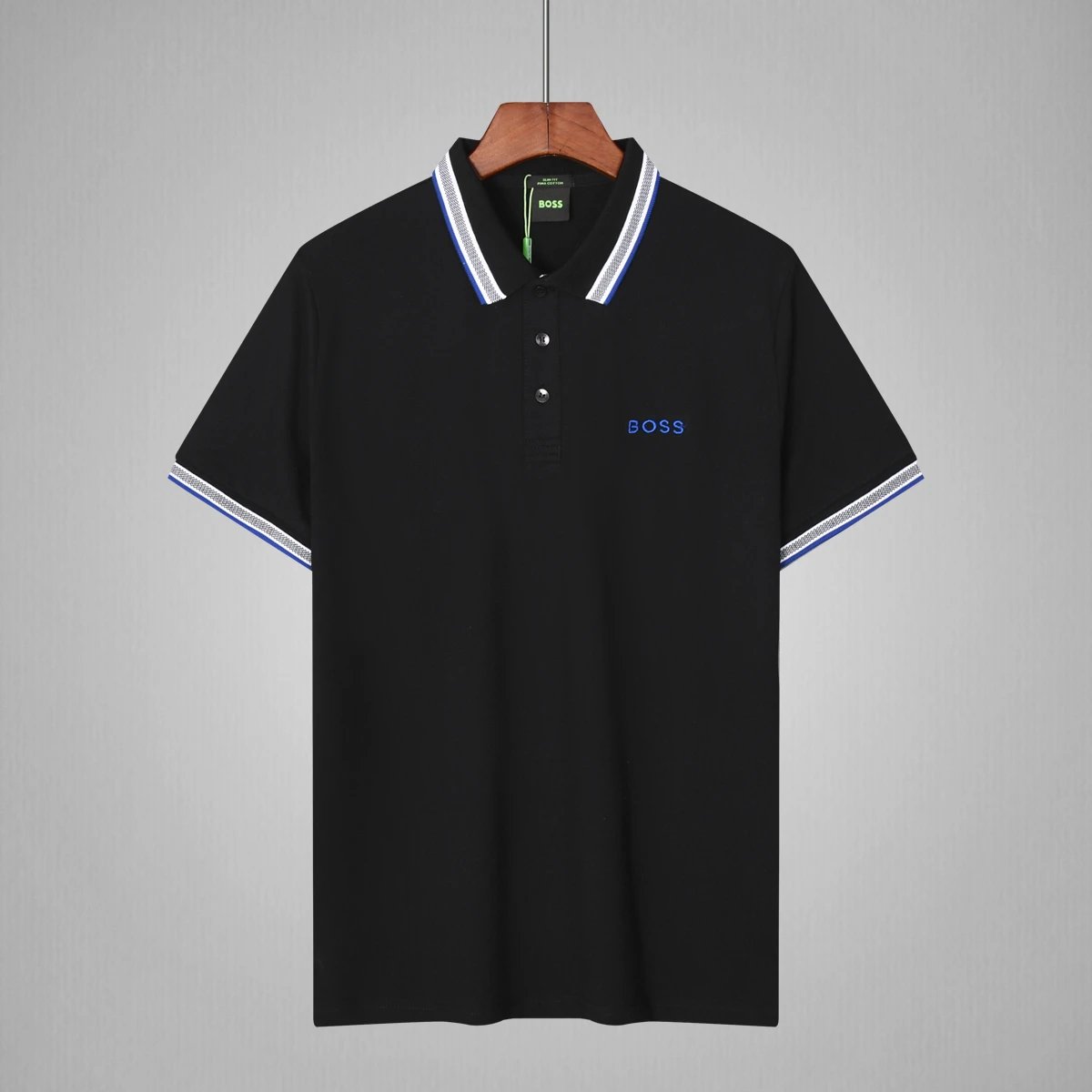 Hugo Boss Paddy Pro Polo Black Blue Stripe