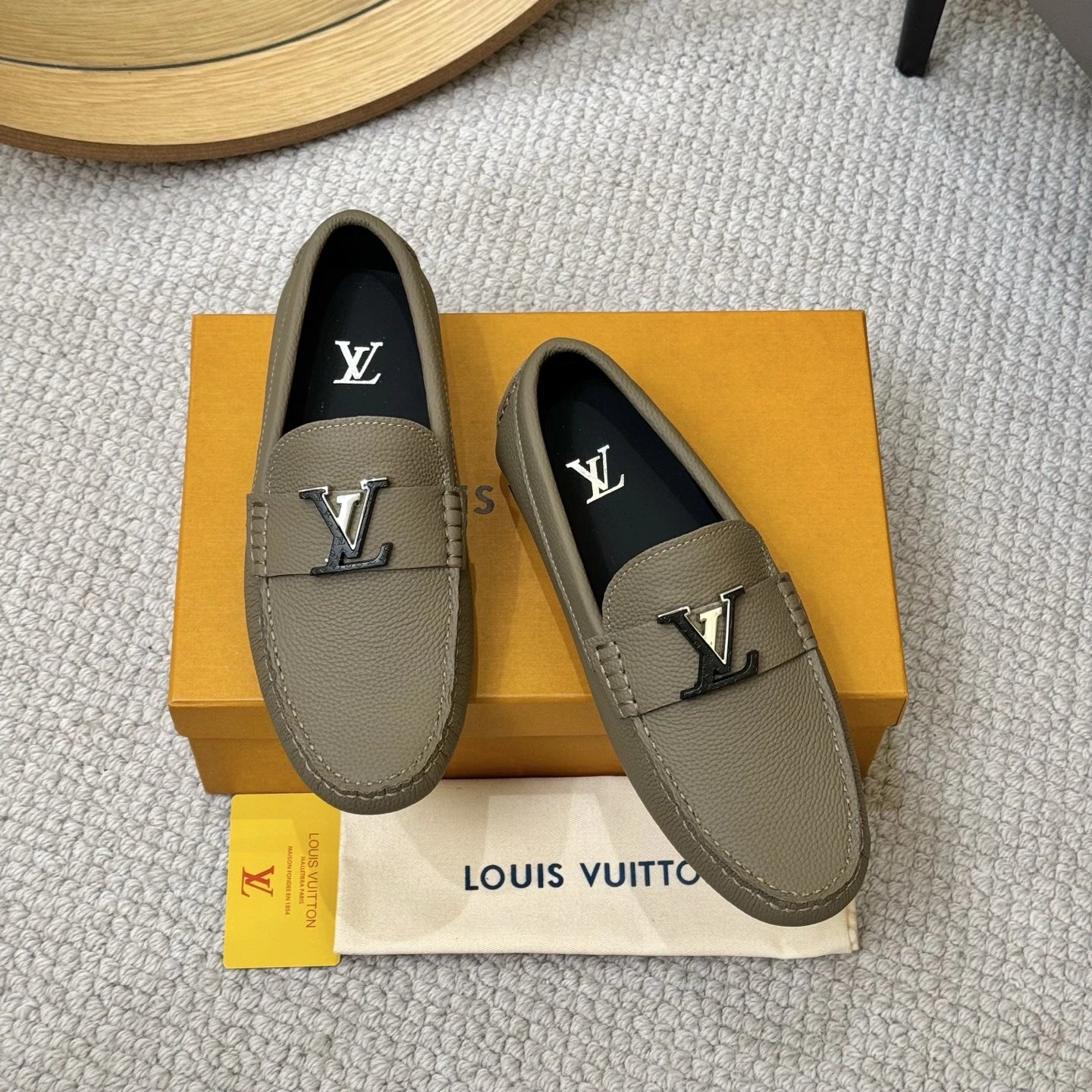 Louis Vuitton Hockenheim Moccasin Taupe Grey