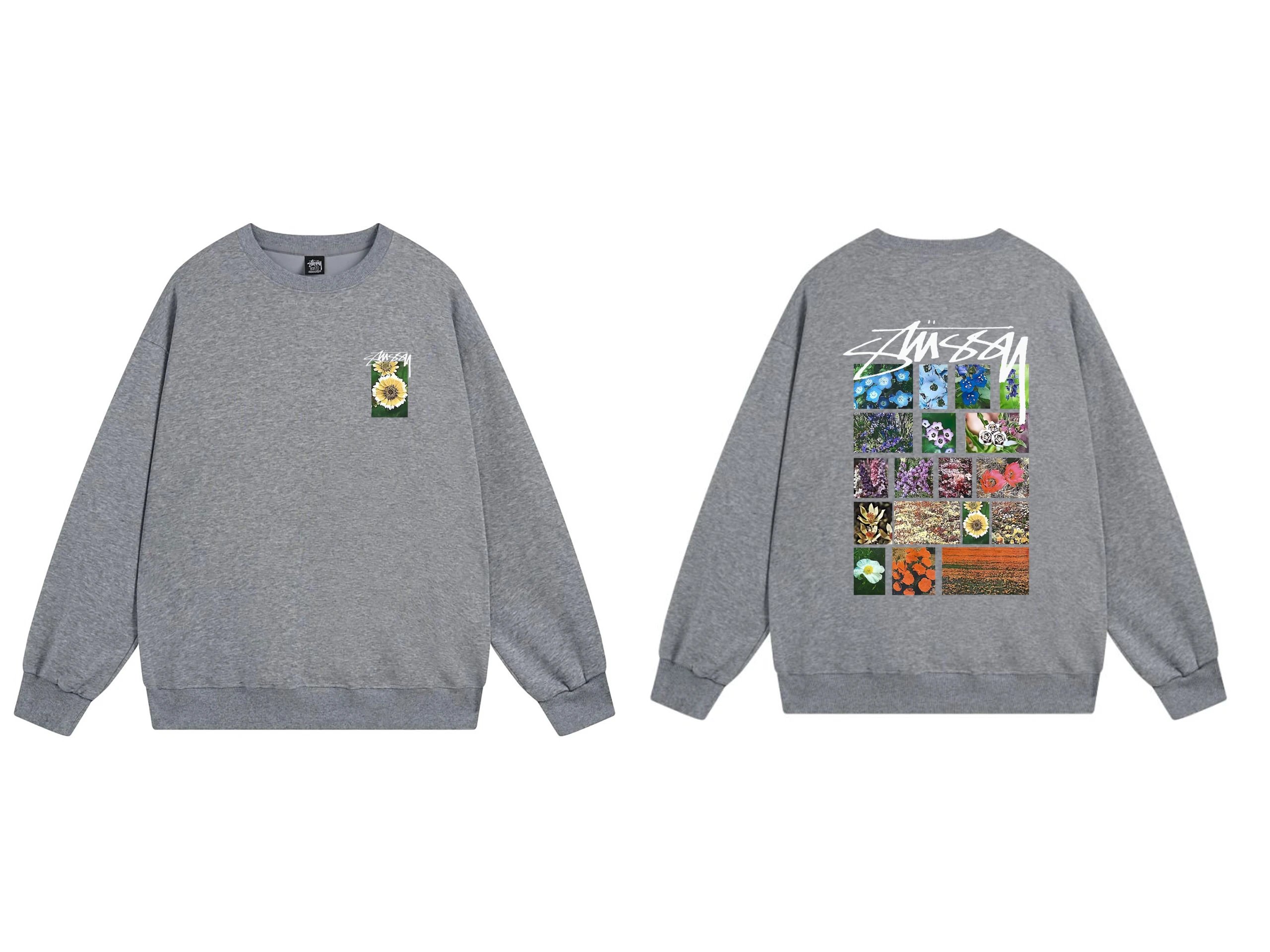 Stussy Floral Sweatshirt Grey