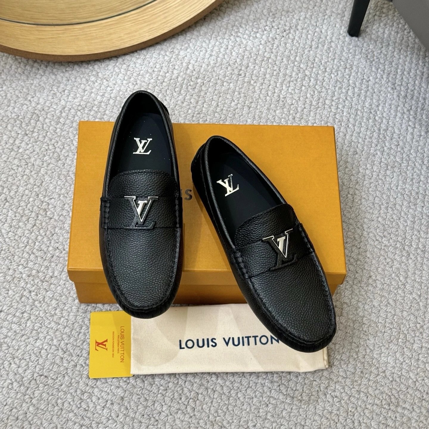 Louis Vuitton Hockenheim Moccasin Black Silver