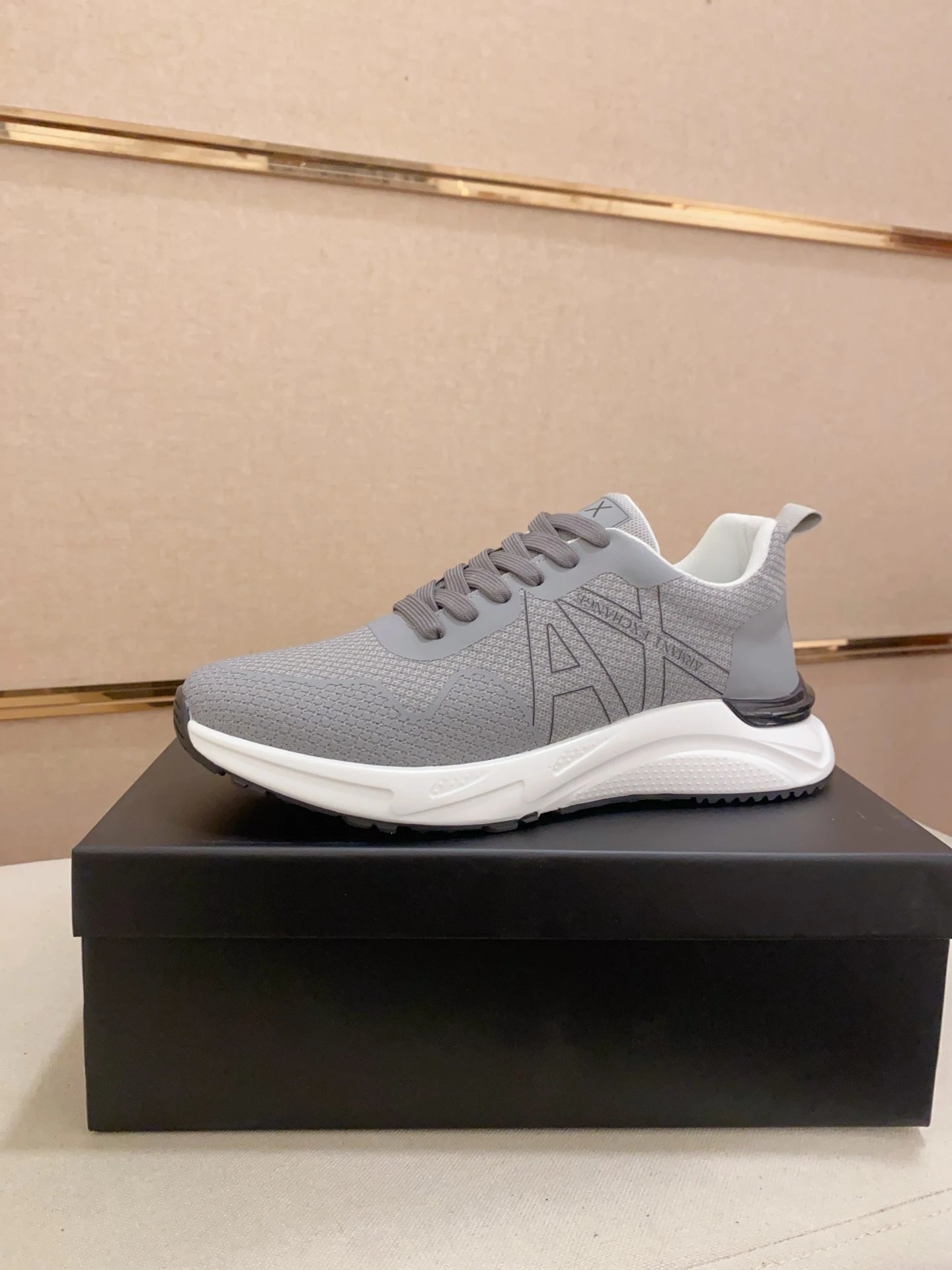 Armani Exchange AX Logo Runner Grey White