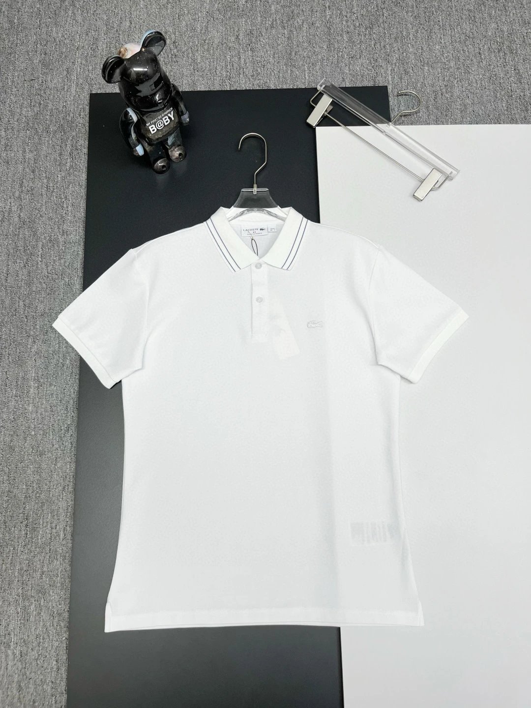 Lacoste Polo Shirt White Tonal Tipping