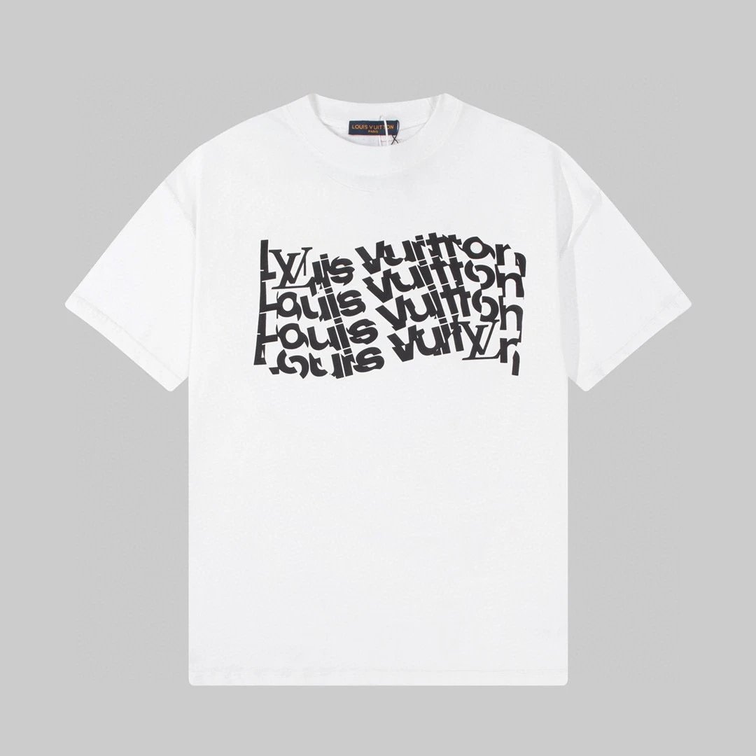 Louis Vuitton Stacked Logo Wave Tee White