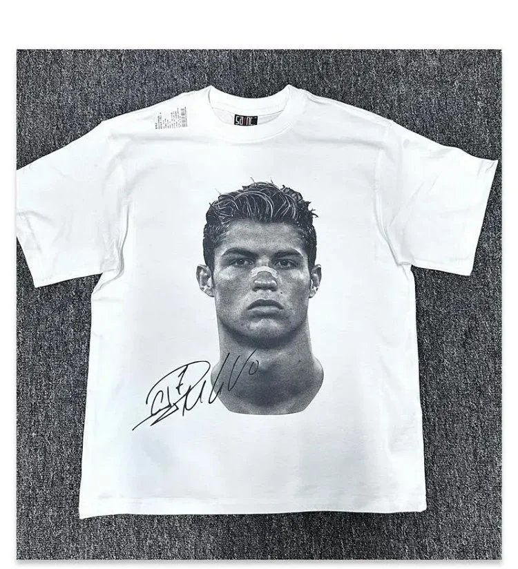 Cristiano Ronaldo x Design Vintage Wash Black Graphic Long-Sleeve T-Shirt - 18