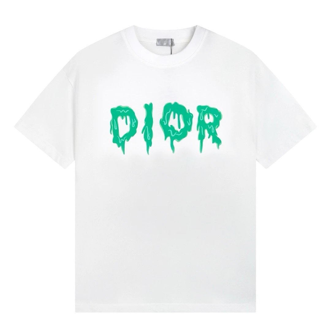 Dior Slime Drip Logo Tee White Green