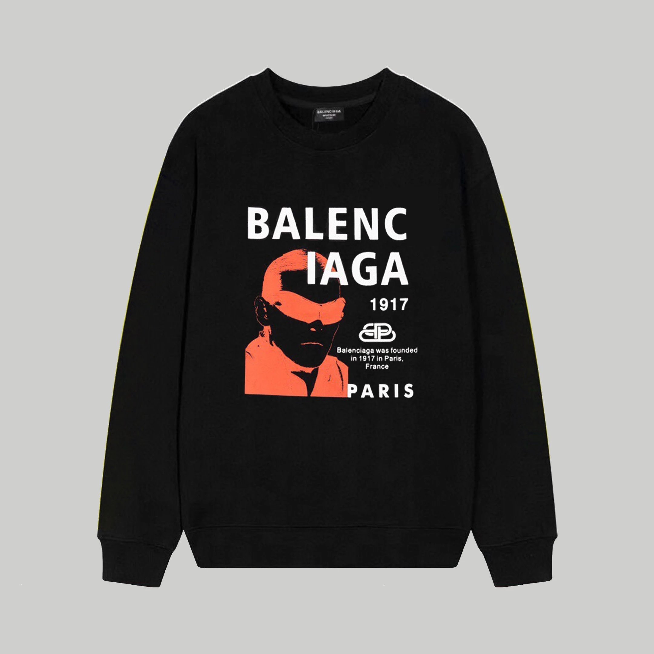 Balenciaga 1917 Paris Portrait Sweatshirt Black