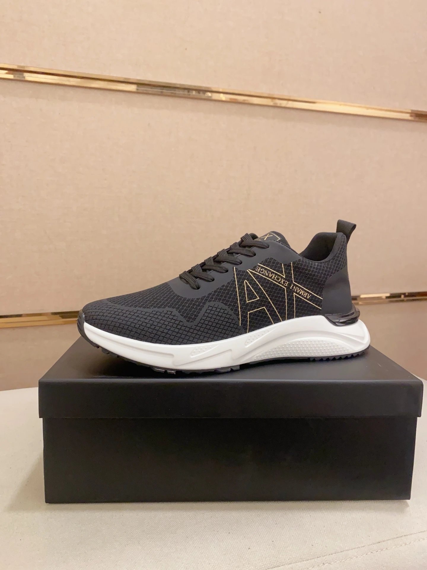 Armani Exchange AX Logo Runner Black Gold