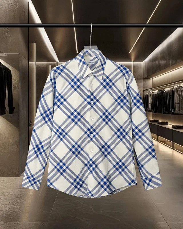 Burberry Shirts Long-sleeve plaid button-up shirt product detail image 4