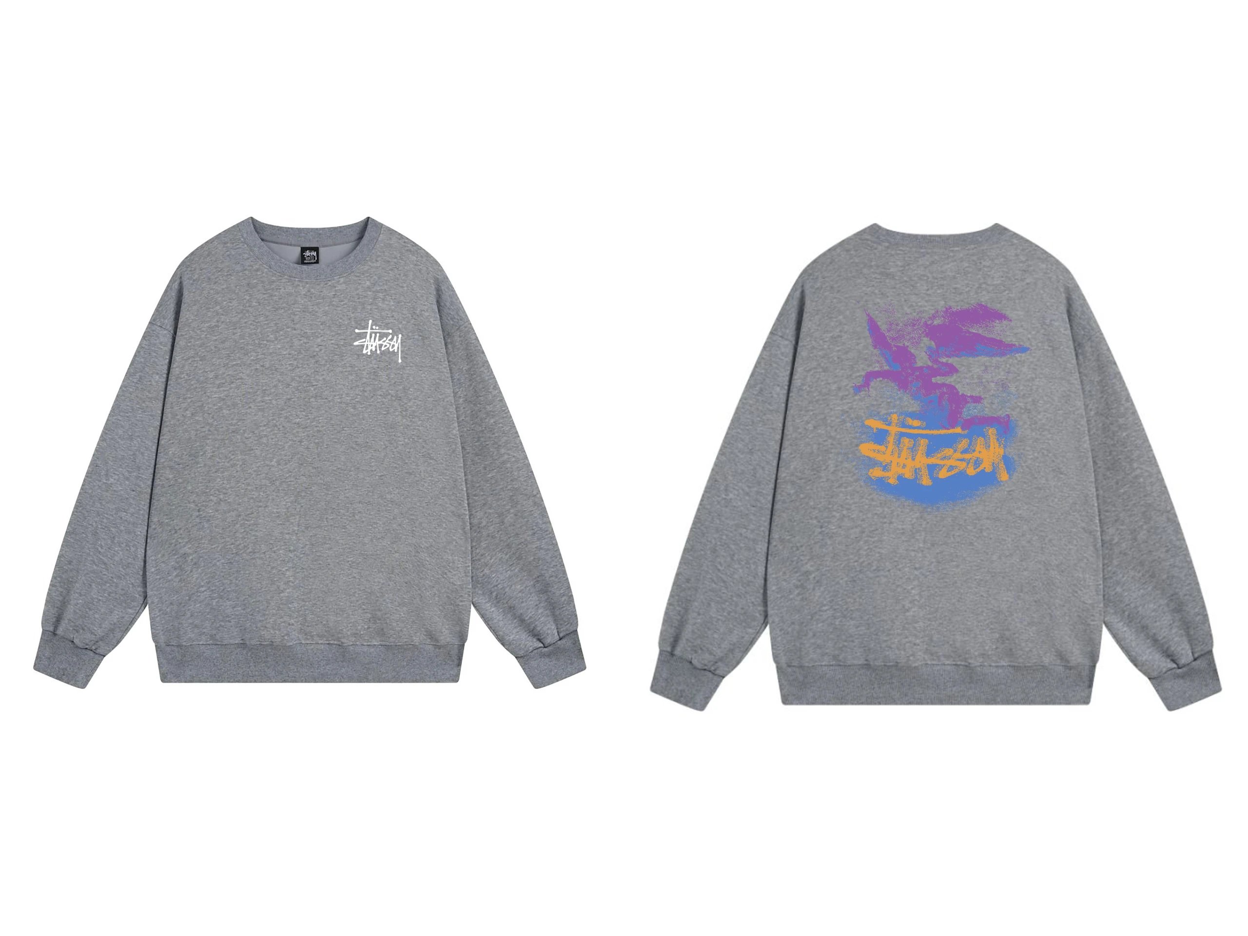 Stussy Graphic Crewneck Sweatshirt Grey