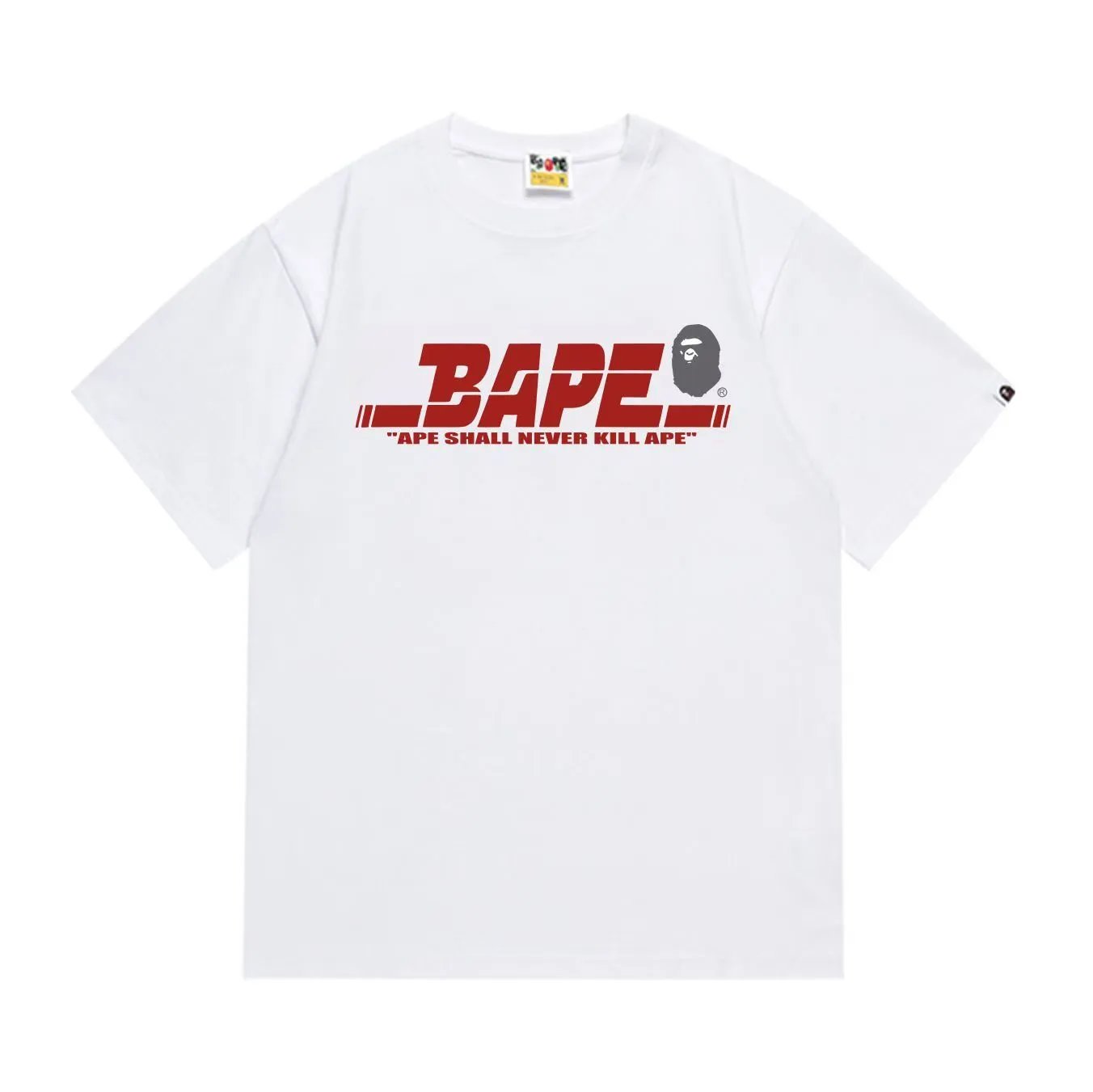BAPE Ape Shall Never Kill Ape Logo Tee White