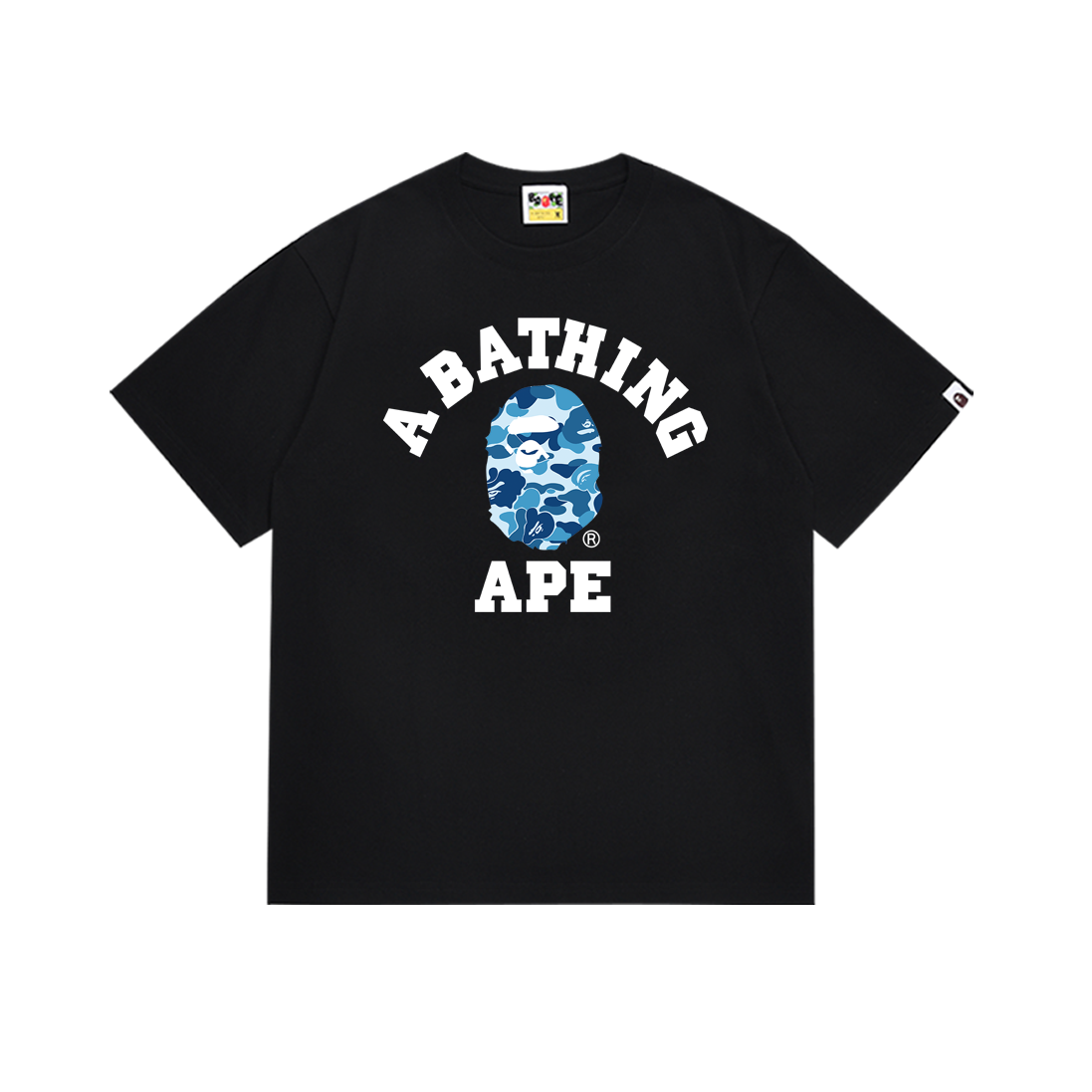 BAPE ABC Camo College Tee Black Blue Camo