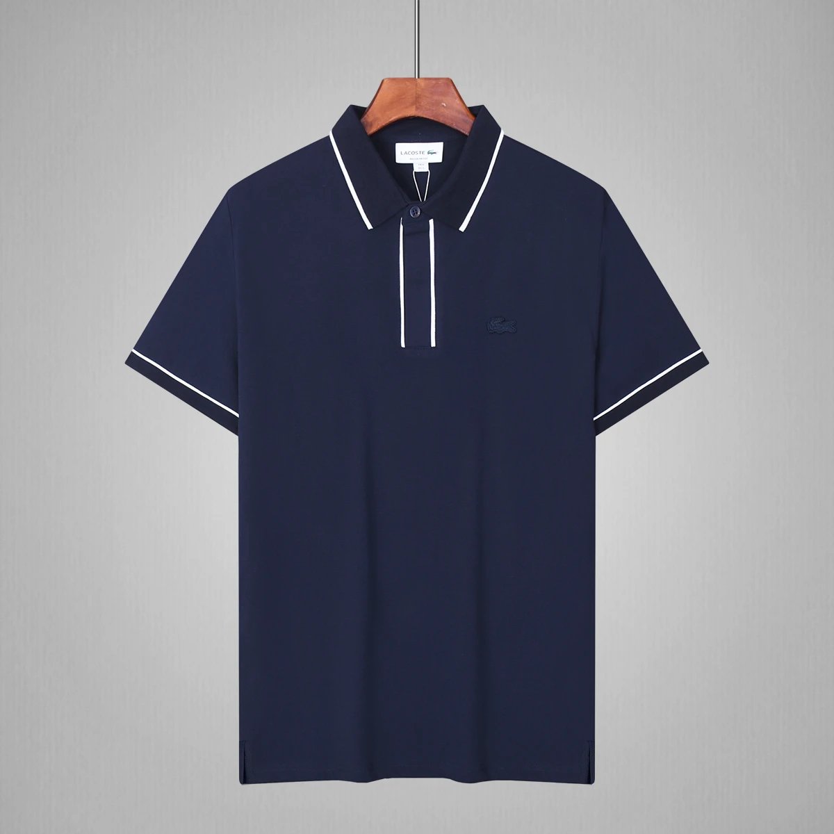 Lacoste Tipped Polo Navy White