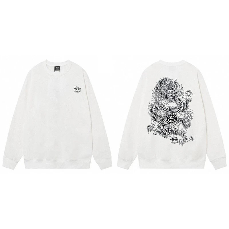 Stussy Dice Print Crewneck Sweatshirt Black Hoodie - 5