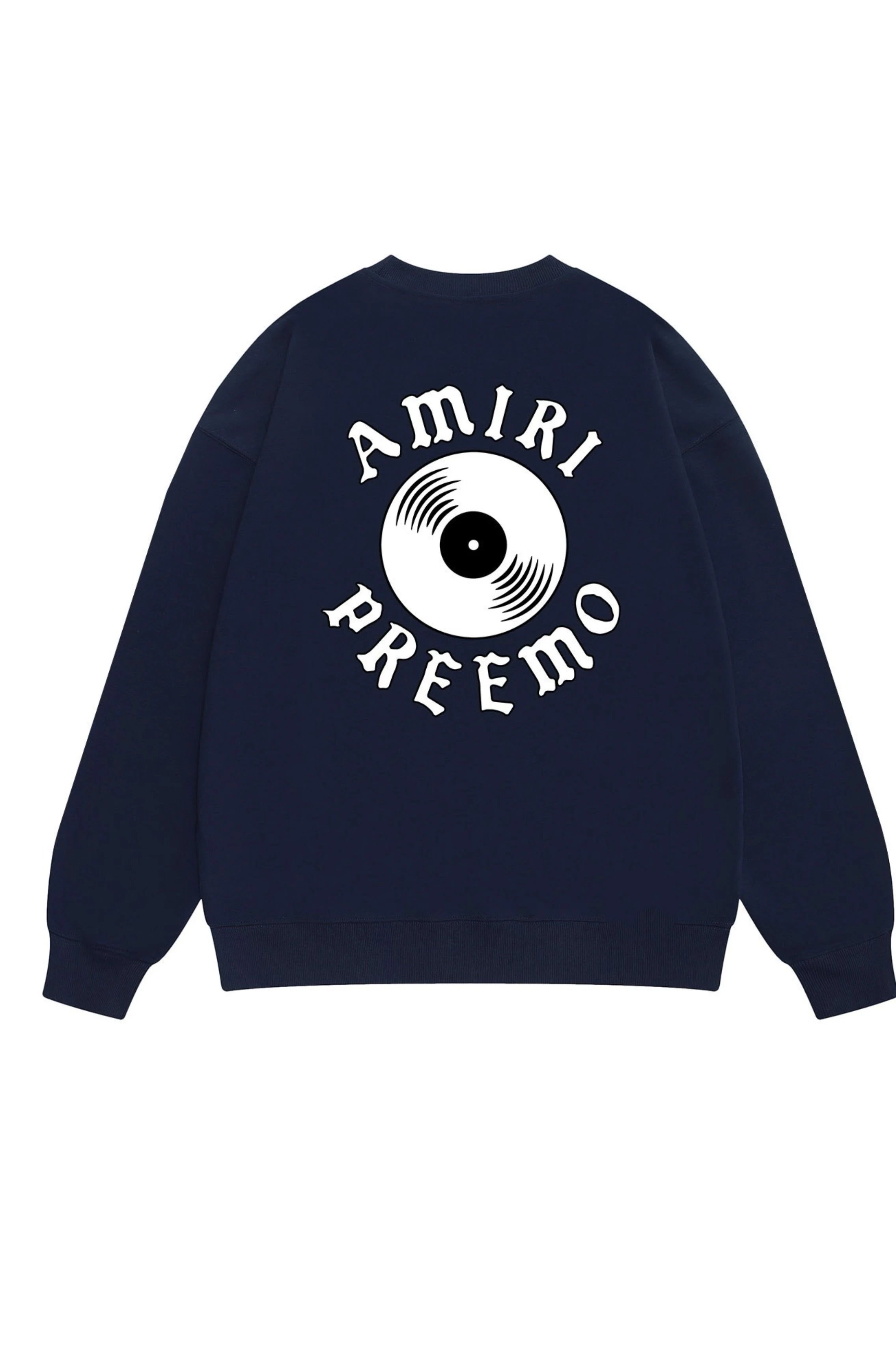 Amiri Dripping Logo Oversized Crewneck Sweatshirt Gray Hoodie - 4