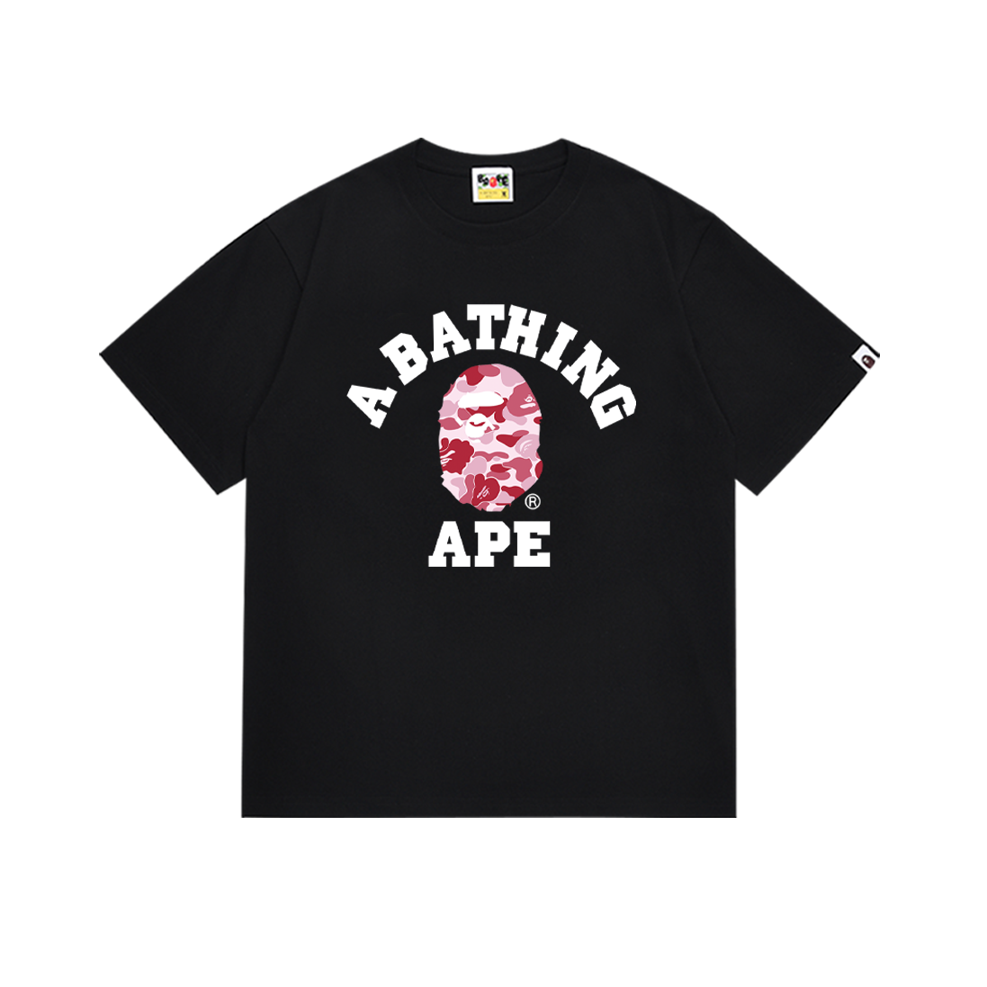 BAPE ABC Camo College Tee Black Pink Camo