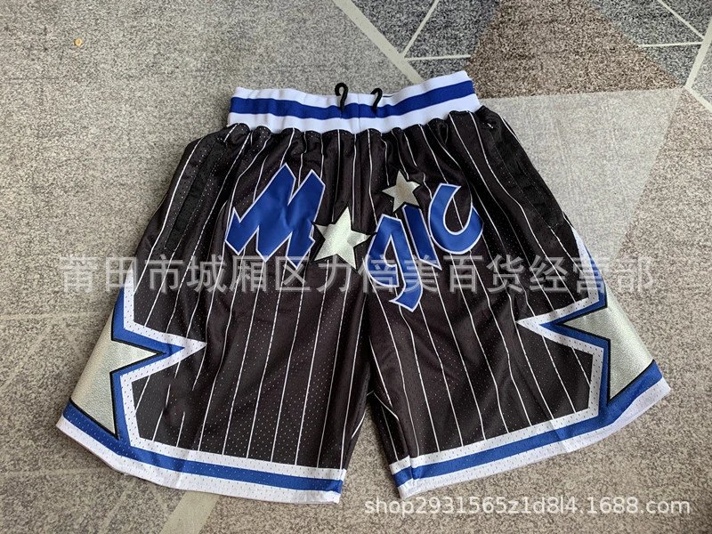 Just Don x Mitchell & Ness Orlando Magic NBA Shorts Black Pinstripe
