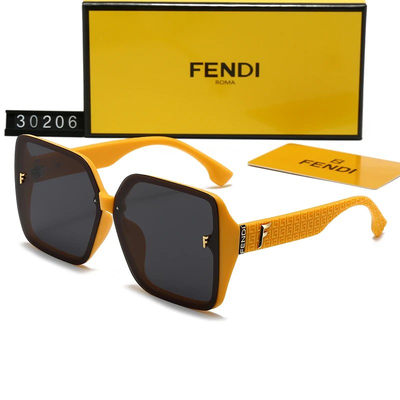 Fendi Sunglasses 30206 Oversized Square Black Frame Black Lens F Logo FF Arms