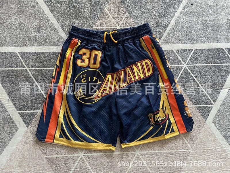 Just Don Golden State Warriors Oakland #30 Curry NBA Finals Shorts Navy