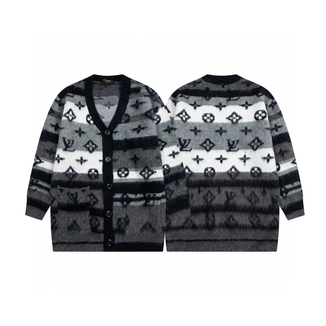 Louis Vuitton Monogram Striped Cardigan Sweater